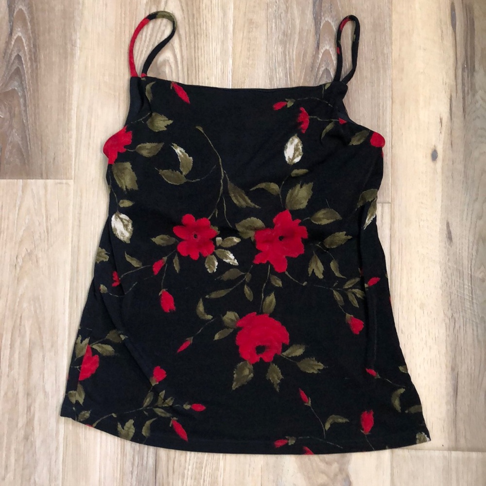 Red rose dressy tank top